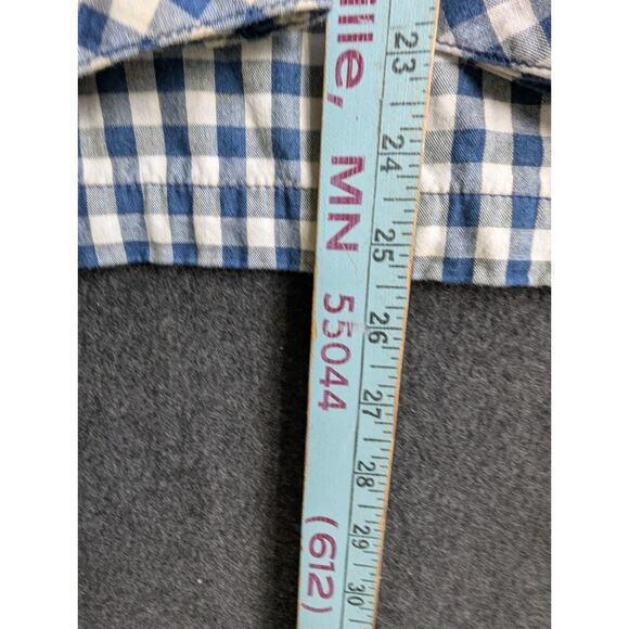 J. Jill Blue & White Gingham Button Back Long Sleeve Top Sz XL Pocket Buttons - Picture 4 of 7